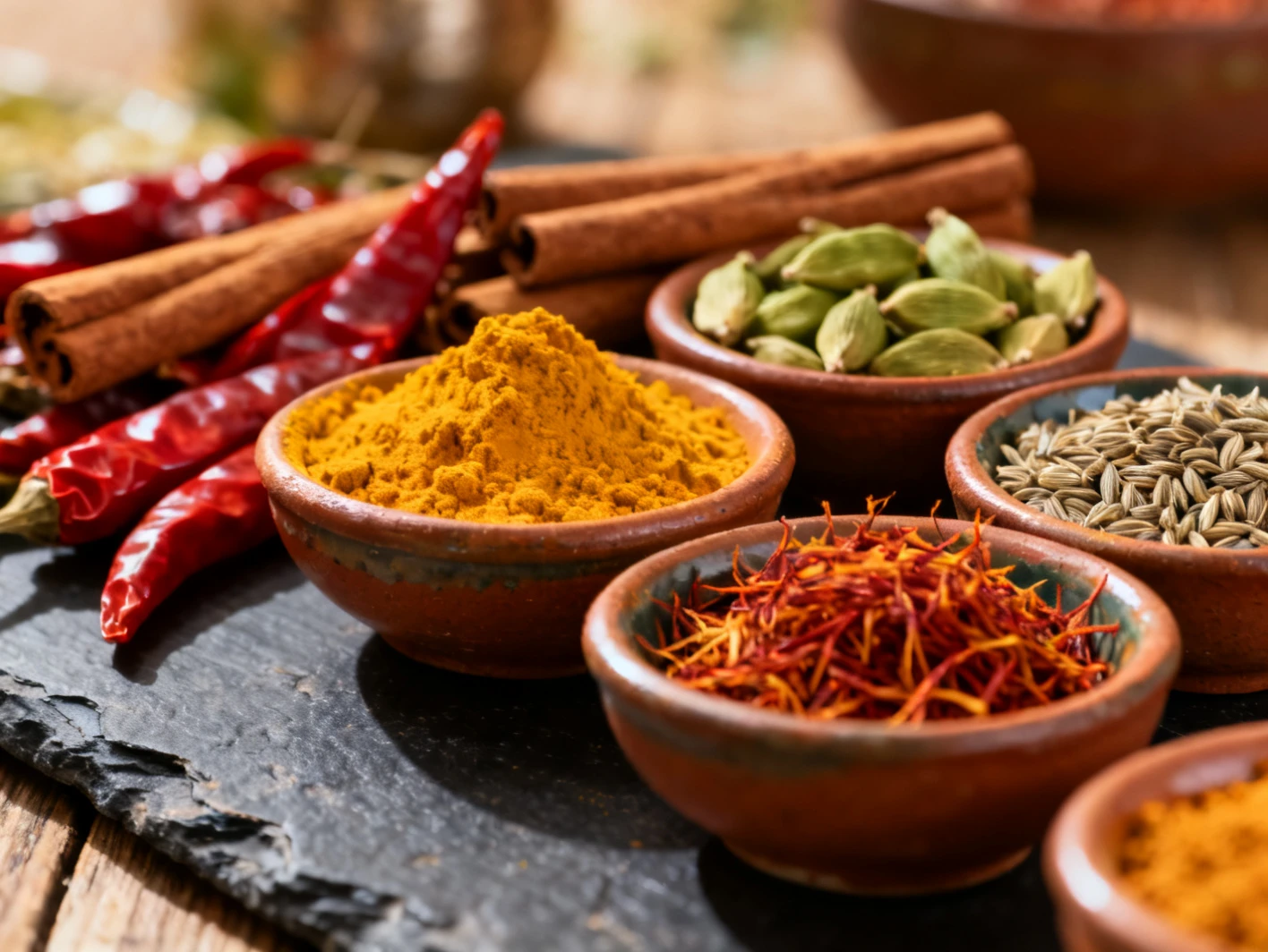 Epices indiennes colorees